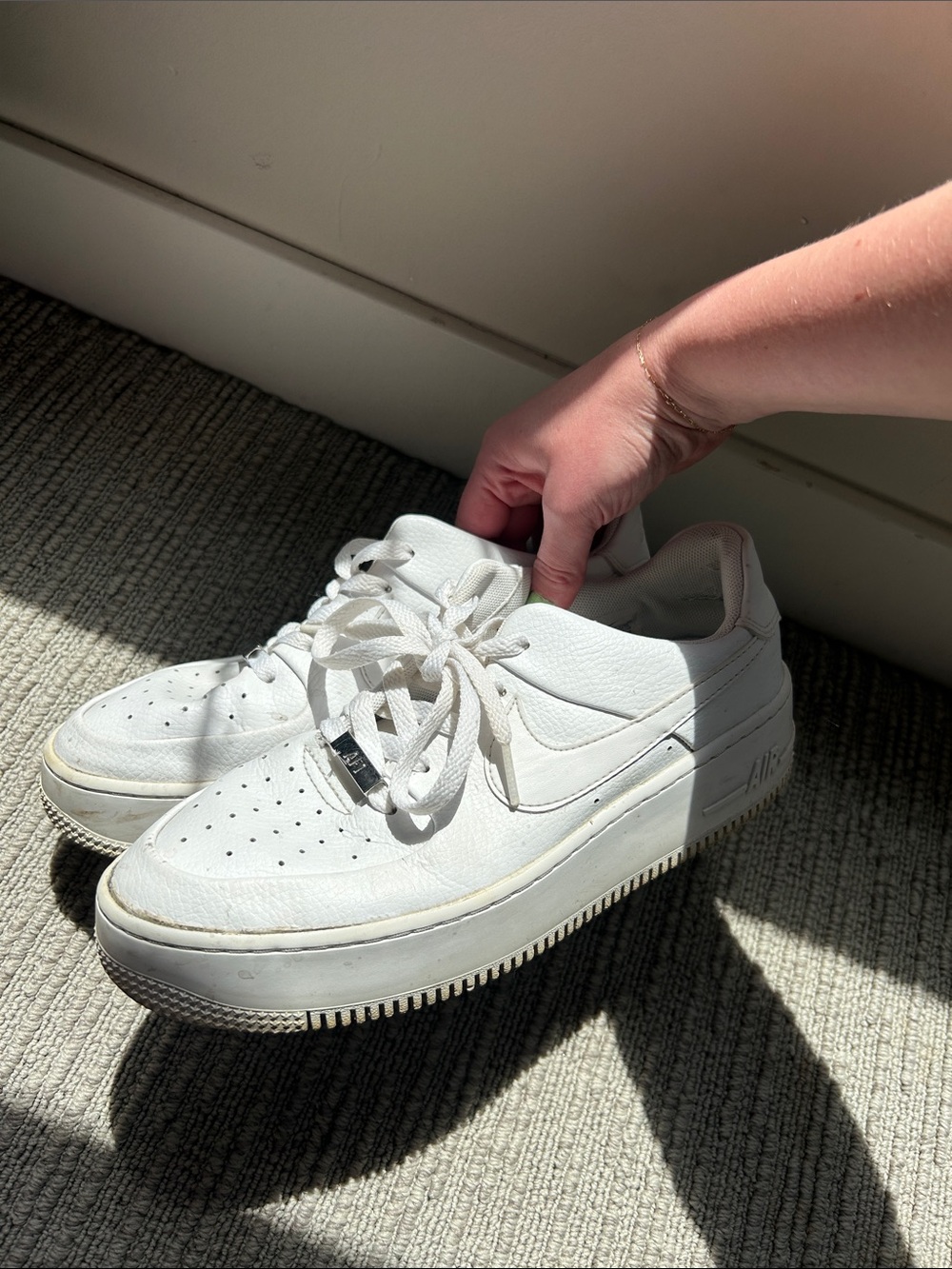 Nike Women’s Air Force 1 Low White Leather Sneakers